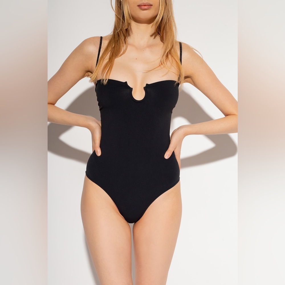 NWT NANUSHKA Syra Bandeau One-piece Swimsuit In Black Size XS